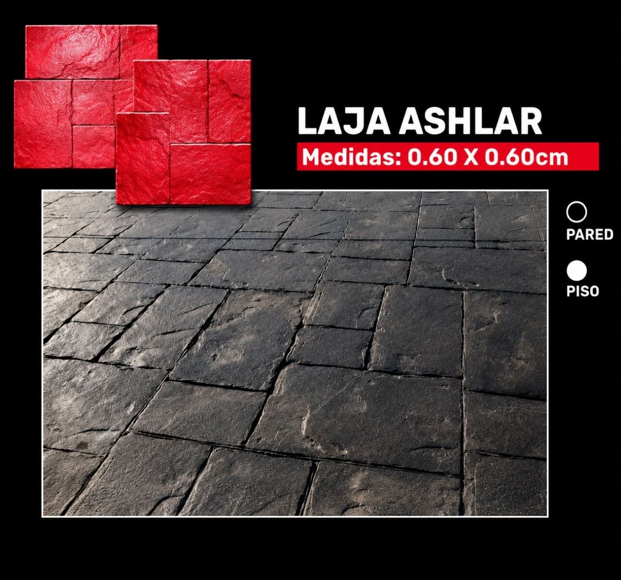 Molde Laja Ashlar Plano para concreto estampado
