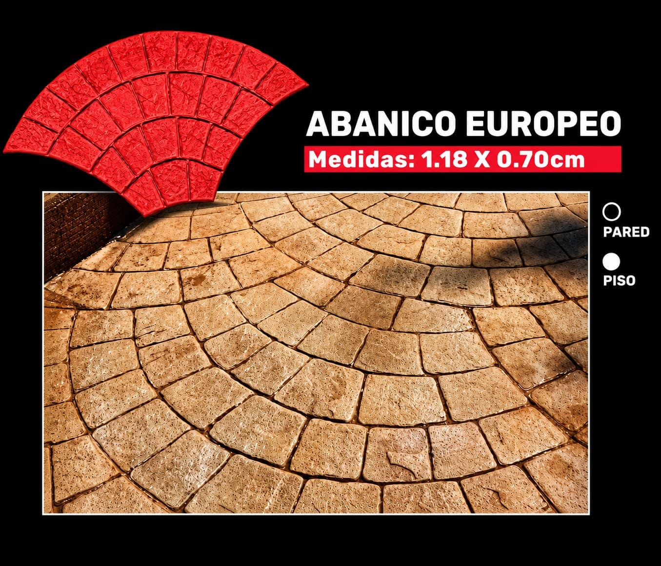 Molde Abanico Europeo para concreto estampado