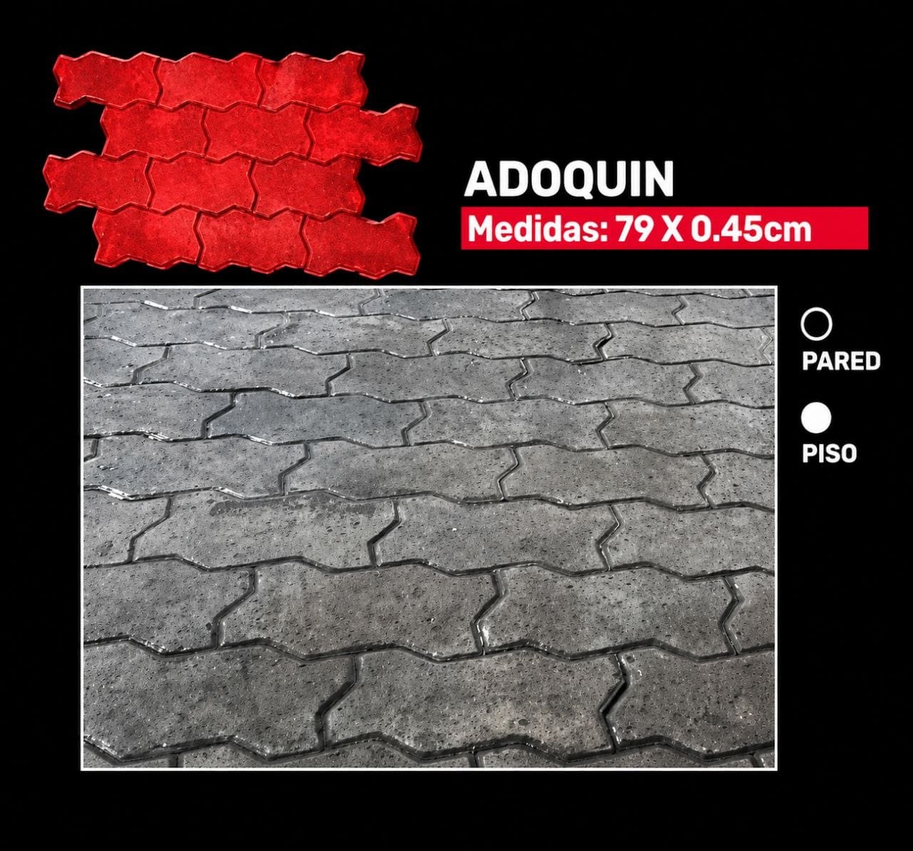 Molde Adoquin Pared para concreto estampado