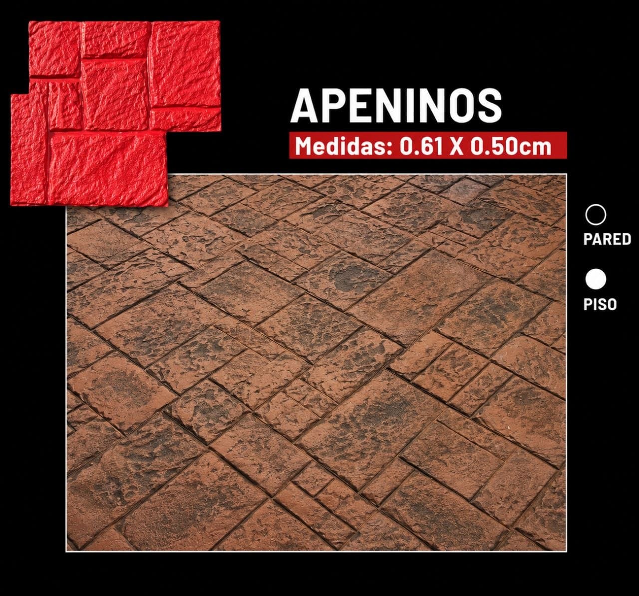 Molde Apeninos para concreto estampado