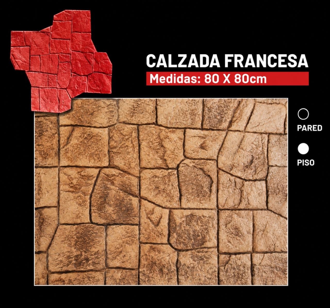 Molde Calzada Francesa para concreto estampado