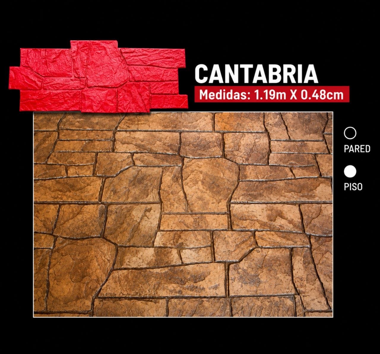 Molde Cantabria para concreto estampado