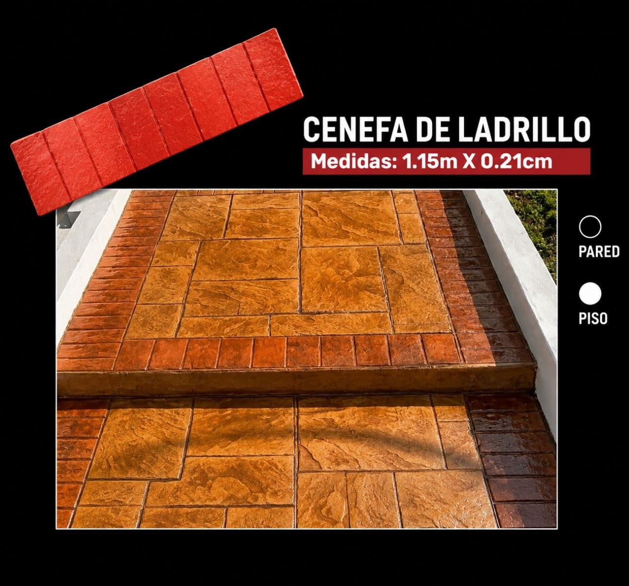 Molde Cenefa Ladrillo para concreto estampado