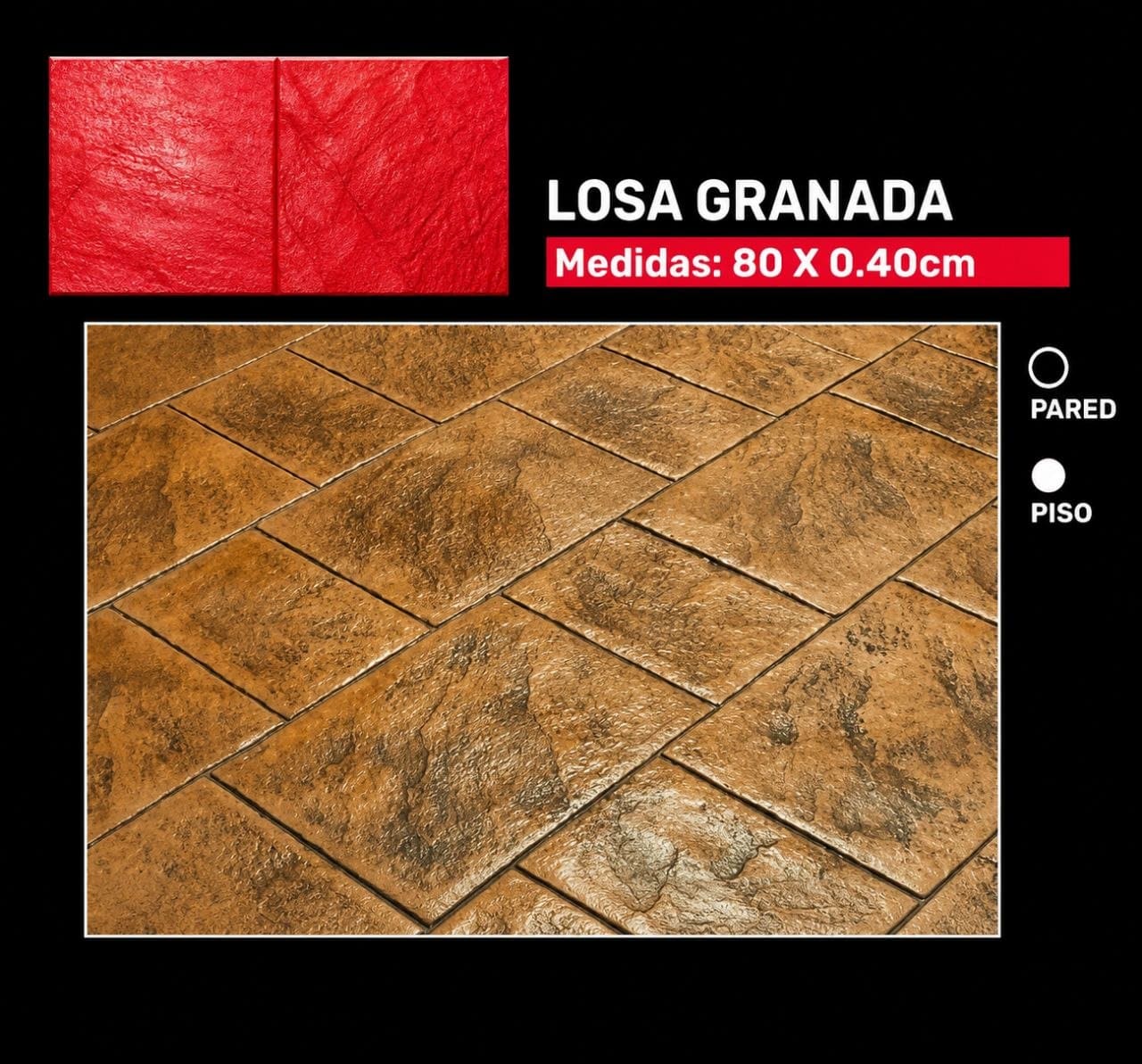 Molde Losa Granada G para concreto estampado